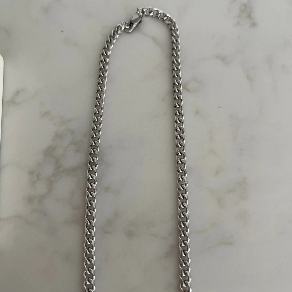 Silver Cuban Chain Necklace 4 MM